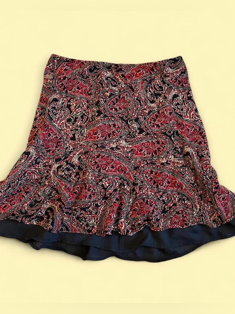 Jones New York Paisley print midi skirt with belt loops